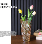 Glass Vase,Elegant Spiral Decorative Centerpiece for Home, Office,Wedding, Stylish Blown Glass Flower Vase