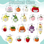 VioraWhite 18 Pcs Crochet Dolls Bulk Positive Handmade Knitted Emotional Fruit Dolls with Encouragement Cards for Employee Appreciation Gifts, Coworker Team Building Keepsakes