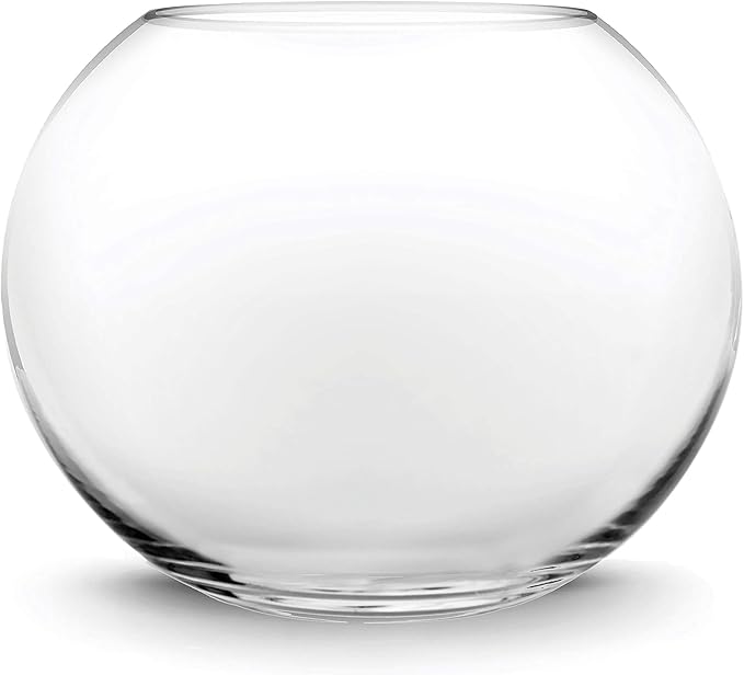 CYS EXCEL Glass Bubble Bowl (H-7.5" W-10", Approx. 2 Gal.) Multiple Size Choices Fish Bowl Vase Glass Round Bowl Terrarium Globe Flower Vase Centerpiece