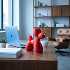 Resin Balloon Dog Sculpture - Collectible Figurines Decor for Home | Office Desktop Resin Decors Balloon Dog Decor (Red)