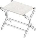 Byingo Acrylic Luggage Rack, Fancy Foldable Suitcase Stand with PET Fabric Shelf for Guest Room, Bedroom, Hotel, Holds Up to 50-100 lb, Modern, Portable, Easy to Use, Heavy-Duty