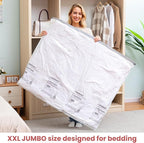 TAILI 4 Pack Vacuum Storage Bags, XXL Jumbo (47x39 Inch), Vacuum Sealed Bags for Comforter and Blankets, Bedding, Clothing, Giant Space Saver Bags for Huge Stuffed Toy