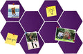 8 Pcs Hexagon Felt Cork Bulletin Board Tiles, Self Adhesive DIY Bulletin Board Pin Board for Office School Home Wall Decor Memos Photos Display(Purple)