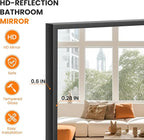 TRAHOME Bathroom Vanity Mirror for Wall, 60" x 30" Metal Framed Rectangular Bathroom Wall Mirror for Over Sink, HD Shatterproof Glass, Hangs Horizontally or Vertically(Black)