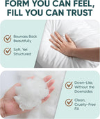 Pillowflex Synthetic Down Alternative Pillow Inserts for Shams - Comfy Pillows for Sleeping, Perfect Pillow & Best Sleeping Pillows, Handmade Down Alternative Throw Pillow Inserts - (18x18 Set of 2)