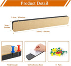 8Pcs Rectangle Felt Cork Board Bar Strips with 35 Pushpins, Self-Adhesive Bulletin Board Strips for Office School Home Wall Decor Stickers Memos Schedules Photos Display -Gradual Purple