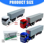 Container Truck Die Cast Metal Vehicle Model 20.5CM Miniature Collectible Ornament Home Office Decors Gift Detailed Miniature Truck Model
