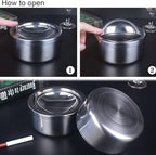 hanlongyu Outdoor Ashtray with Lid, Flip Top Stainless Steel Ash Tray, Metal Windproof Cigarette Ashtrays for Indoor or Outdoor Use, Desktop Smoking Ashtray Office Patio Home Decor