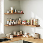 RALGEND Floating Shelves for Wall, 1.5" Thick Wall Shelf Set of 3 with Invisible Brackets, 23.6L x 7.9W Hanging Shelves Farmhouse Home Decor for Bathroom, Living Room, Bedroom, Rustic Brown 6301BJP3BF