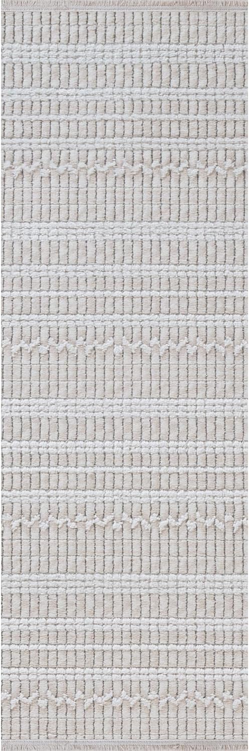 Modern Indoor Rug Stripe 2x7 Area Rugs for Living Room Luxury Kitchen Bedroom Durable Soft Geometric Durable Low and High Pile Stain Resistant Non Shedding Area Carpet 2x7