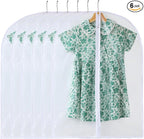 Garment Bags for Hanging Clothes, 6 PCs All Clear Garment Bag, Plastic Dustproof Suit Bag, Coat Protector Zippered Garment Covers for Closet Storage and Travel - 24'' x 32''/6 Pack