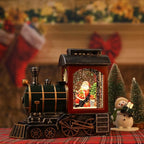Santa Red Train Christmas Snow Globe Lantern-Glittering Light Up Musical Snow Globe Christmas Decorations, 6H Timer, USB & Battery Operated, Santa Indoor Home Décor