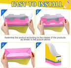 Resurhang 24 Pcs Cardboard Magazine Holders Pencil Book Bins for Classroom Magazine File Storage Box with Label Stickers for Desk Shelves School Classroom Home Office Supplies