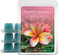 Scentsationals Plumeria Waters Scented Wax Melts - Waterlily, Hibiscus, & Green Leaves, 10oz (24 Cubes)