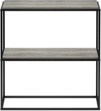 Furinno Moretti Modern Wide Stackable Metal Shelf, French Oak Grey