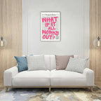 Drimiler Retro Newspaper Pink Font Poster What If It All Works Out Canvas Wall Art Positive Affirming Quote Minimalist Prints Painting For Home Bedroom Dorm Wall Decor 12x16in Wframed