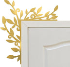 Urbraneco Floral Window and Door Corner Accent Leaf Corner Topper Decor Metal Hanging Decor for Door Corner(Gold)