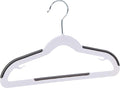 Amazon Basics Plastic Kids Clothes Hangers, Non-Slip, White and Black, 12.8" x 8" x 0.2", 30-Pack
