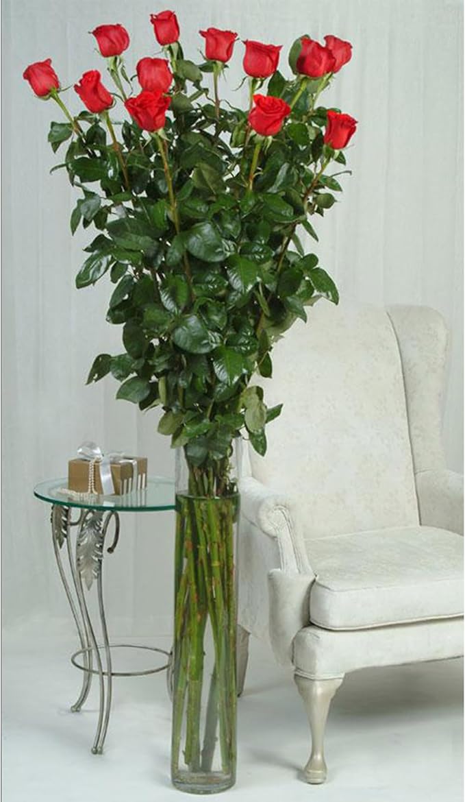 WGVI Quality Thick Weighted Tall Clear Cylinder Glass Vases, 4" W x 20" H, Flower Arrangement Floating Candle Holders Wedding Centerpieces Event Floral Tabletop Display Décor, Bulk Wholesale, 6 Pcs