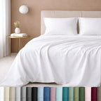 California Design Den California King Sheet Set - Luxury 600 Thread Count 100% Cotton Sateen, Deep Pocket Sheets with All Around Elastic for a Snug Fit, Hotel Quality Bedding Set - White