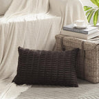 Fancy Homi 4 Packs Decorative Throw Pillow Covers for Living Room Couch Bed, Modern Farmhouse Boho Home Décor Accent Cushion Case, 24" x 12", Dark Brown
