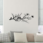 Metal Birds Wall Art, Metal Vivid Birds on Branch Silhouette Wall Decor Black Leaves with Bird Outdoor Hanging Wall Sculpture for Home Balcony Garden(Large)