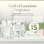 15 Pack Jasmine Sachets for Drawers and Closets, Scented Sachets for Drawers, Closet Freshener Sachet for Drawers to Refresh Any Space, Jasmine Sachet Bags, Scented Drawer Fresheners
