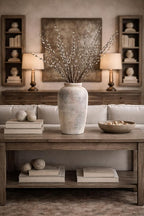 Emotionally Grounded Vase, Vaseking Large Ceramic Rustic Vase, 11 inch Minimalist Decorative Farmhouse Tall Vases for Home Decor, Living Room, Enterway, Table Decoration, Gray