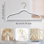 Clear Clothes Hangers 16", 20 Pack Plastic Coat Hanger for Adult Closet, Durable Ganchos de Ropa with Swivel Hook, Thin Space Saving Perchas de Plástico for Spaghetti Strap Dress Suit