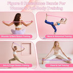 Figure 8 Fitness Resistance Bands, 4-Pack TPE Workout Bands for Women, Arm Back Shoulder Toner for Home Gym, Yoga, Physical Therapy - Strength Training & Stretching Elastic Ropes