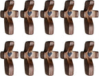 Cross My Heart/Encouragement Gift Wooden Cross Fidget for Clutching, Clinging and Praying Religious Gift(Black 10pcs)