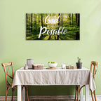 Christian Wall Decor Bible Verse Wall Art With God All Things are Possible Wall Decor Nature Sunrise Forest Painting Religious Canvas Prints Artwork for Living Room Bedroom Home Decoration 20x40"