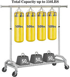 Clothes Rack for Hanging Clothes 350lbs Heavy Duty Clothing Rack 51 to 71" W x 16.53" D x 65" to 71" H Adjustable Rolling Clothes Rack Coat Rack Garment Rack 3" industrial Wheels Silver
