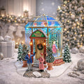 Christmas Village Lighted Tree Shop by Moments in Time LED Musical Holiday Building with Battery Operation, Handcrafted Décor for Christmas Village Display 7.5”