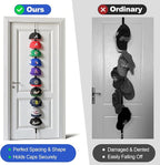Hat Rack for Door - Two-Way Hanging Caps with Display Hooks and Hanger, Hat Organizer for Baseball Caps, Over the Door Hat Storage Organizer for Bedroom, Entrance or Garage Doors - 2 Packs