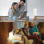 LALISU Small Table Lamp Nightstand Lamp Linen Lampshade Bedroom Wood Base Small Bedside Lamp for Night Stands, Desk Lamps for Reading Living Room, Office (LED Bulb Included) (Rosewood)