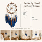 Dream Catchers Handmade Feather for Kids Bedroom Wall Hanging Decoration Decor Nursery Wall Art Ornament Craft