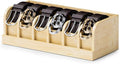 MinBoo Bamboo Belt Organizer Box,6 Grids Belt Rack, Belt Organizer for Closet and Drawer, Belt Storage Organizer and Displayer, Belt Organizer for Men Women (Natural Bamboo)
