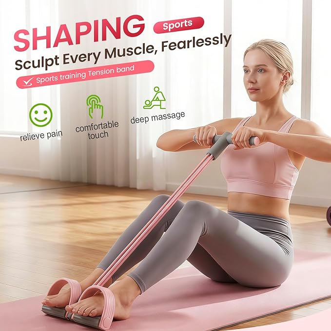 Pedal Resistance Band with Handle,Multifunction Elastic Yoga Resistance Band Stretching Pedal Puller for Full Body Workout Arm/Leg Stretching Slimming Training