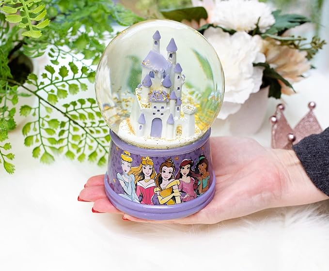 Silver Buffalo Disney Princess Light Up Snow Globe│Cinderella, Aurora, Belle, Ariel, and Jasmine│5.5 Inches Tall, 100mm (Stardard)