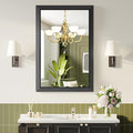 Black Bathroom Mirror for Over Sink, 22x30Inch Thick Anti-Rust Metal Frame, Rectangle Decorative Wall Mirror with HD Tempered Glass Horizontal or Vertical Mount for Vanity, Bedroom, Living Room