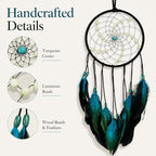 Luminous Dream Catchers Wall Hanging Room Decor Dreamcatcher Handmade Feather for Girls Boys Kids Bedroom Decoration Ornament Craft Gift