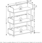 Furinno TURN-N-TUBE Display Shelf, 3-Tier Storage Shelves with Side Panels, Open Shelves Book Shelf with Rounded Corner Top Edges, for Organization and Storage, Living Room, Home Office, Walnut