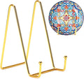 Kruodop 6 Inch Plate Stands for Display, 3 Pack Plate Holder Display Stand, Gold Metal Frame Easel Holder Stand for Pictures,Book, Photo, Decorative Plate