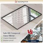 Keonjinn Black Bathroom Mirror 22 x 30 Inch, Brushed Black Framed Mirror for Over Sink, Rectangle Wall Vanity Mirrors with Square Corner, Alumium Frame, Modern Farmhouse Style