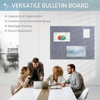 Large Cork Bulletin Board for Wall 36"x24", 6 Pack Felt Slat Wall Panel Tiles with 30 Pushpins, 25 Safe Removable Adhesive Tabs, Decorative Pin Board Tack Board for Office Home School