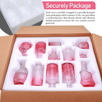 Brajttt Bud Vase Set of 25, Pink Glass Vases for Mini Flowers, Cute Vintage Set for Wedding, Home, Centerpieces