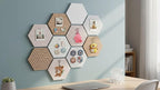 15'' Hexagon Cork Board Tiles Alternative 10 Pack, Adhesive Large Corkboard for Office Decorative, Hexagonal Felt Bulletin Board Tiles for Wall Vision Board, Sound Absorption Pin Board