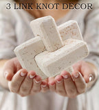 FlidRunest 3 Link Knot Sculpture Decor for Coffee Table, Resin Knot Statues Home Decor for Shelf, Modern Style Boho Figurine Coffee Table Decorative Knot Ornaments for Living Room, Desktop, Bookshelf