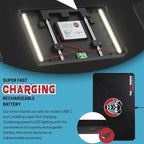 The 360 Mirror - 3 Way Mirror for Self Hair Cutting - Adjutable Trifold Barber Mirro to Cut Your Own Hair - Tri Fold Self Haircut System - Three Sided Mirro for Haircuts (Black - Mini LED version)